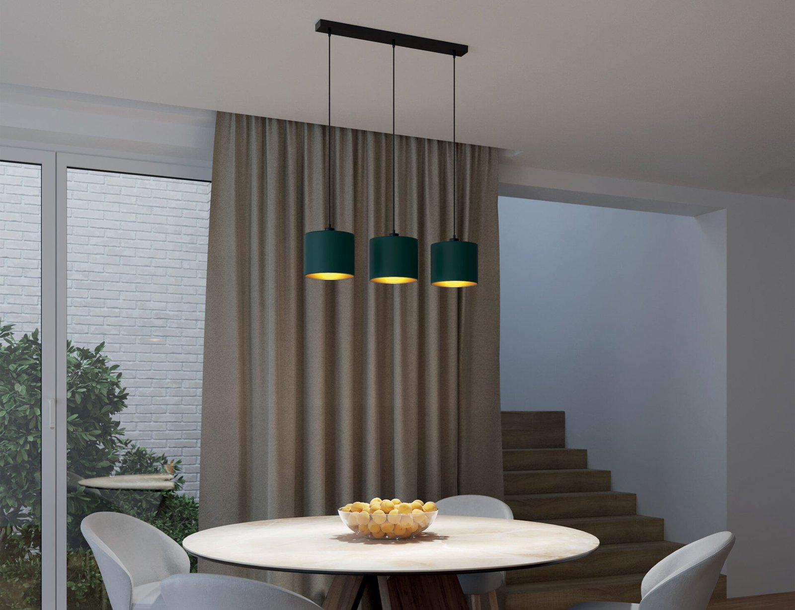 Vespillo, 18x75x105 cm hanging linear 3 green/gold - Image 2
