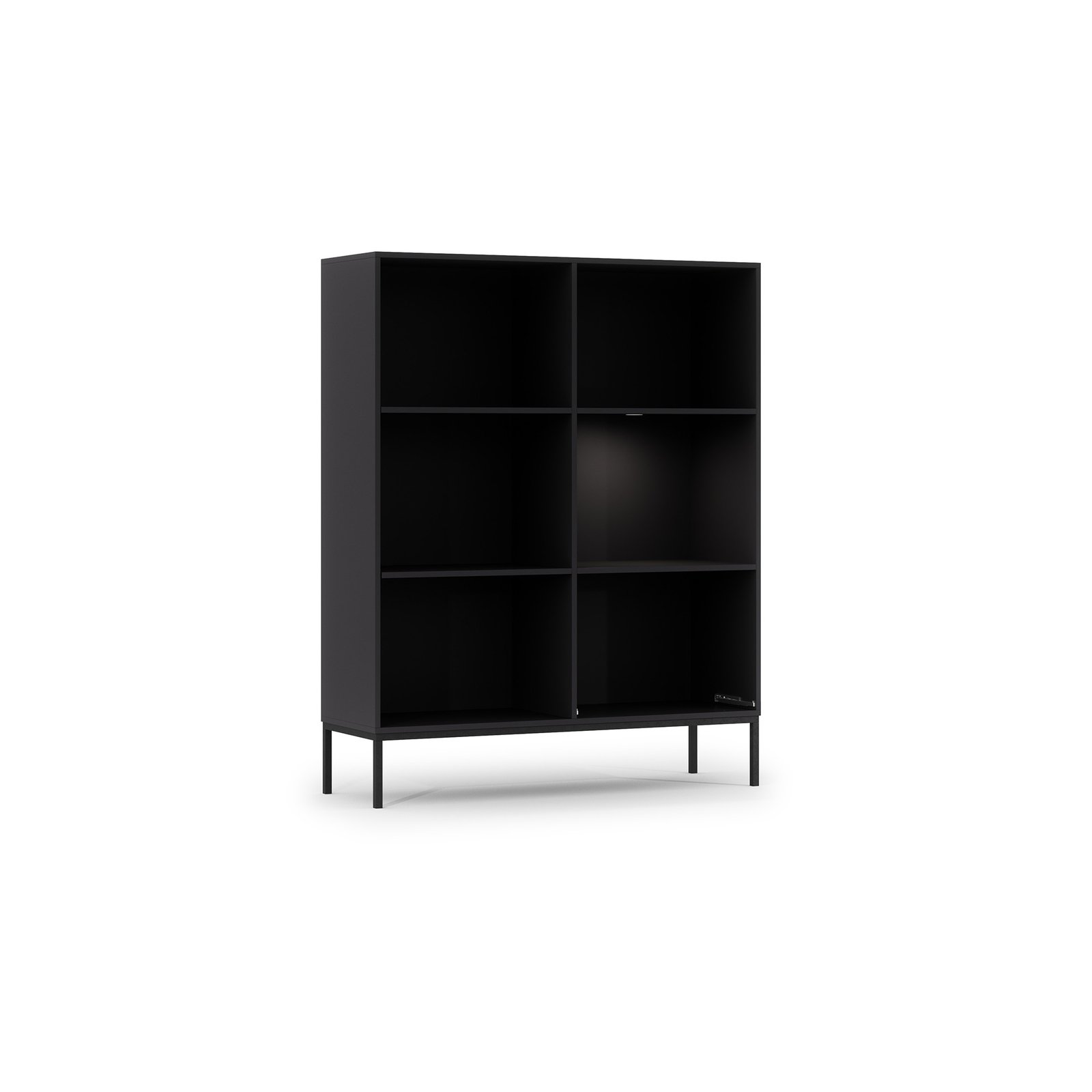 Lanzzi 120 display cabinet, matte black / oak - Image 5