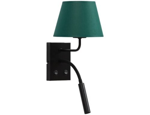 Vespillo, 18x26x38cm wall lamp 2A green/gold