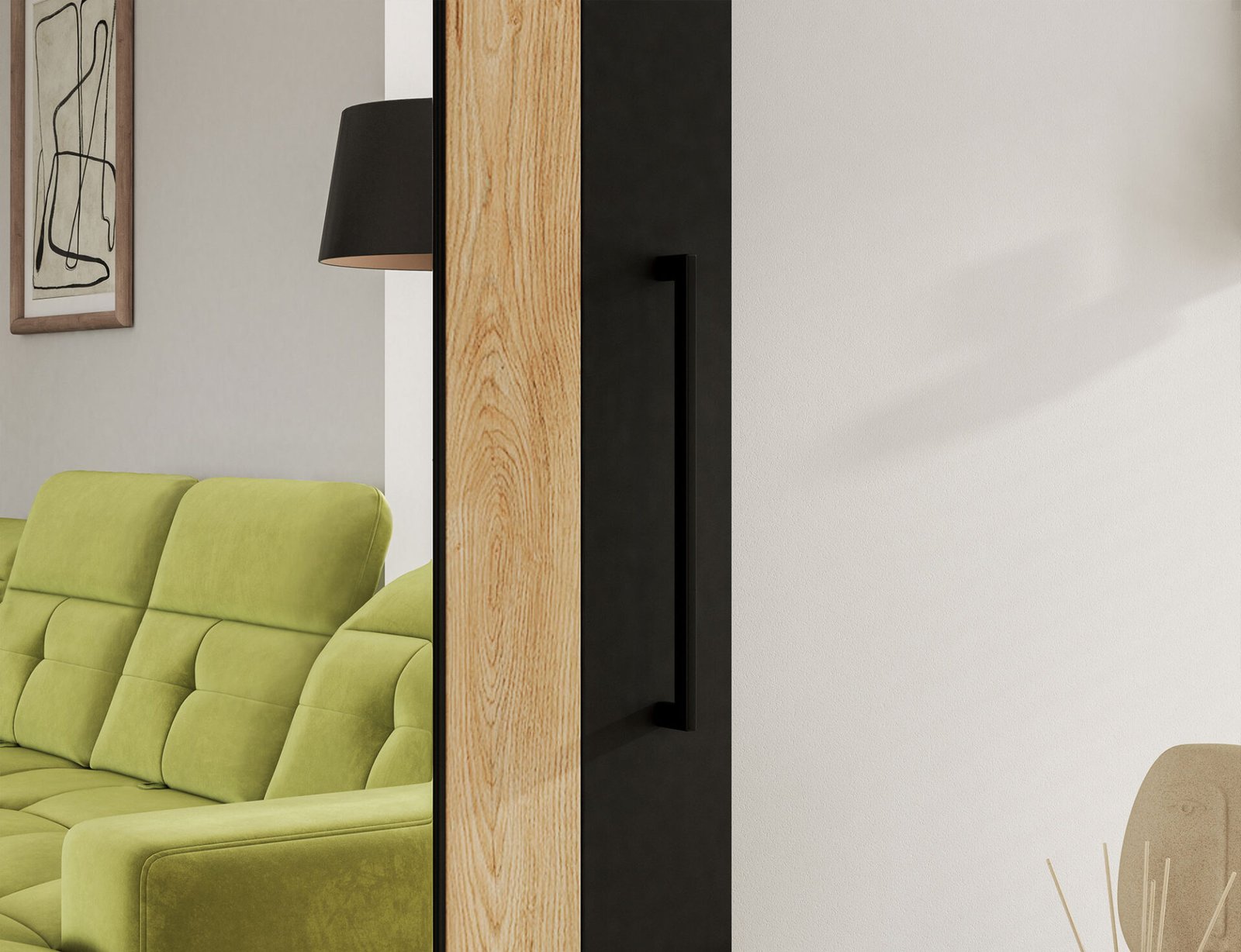 Tilmann sliding door with self-closing mechanism, black - Image 9