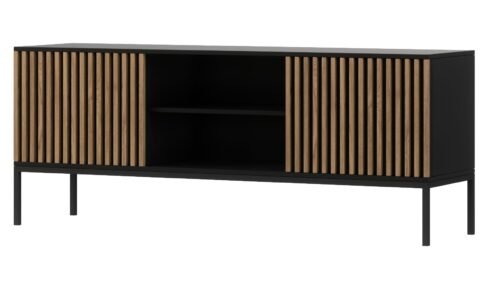Meorati 150 TV stand, black/artisan oak