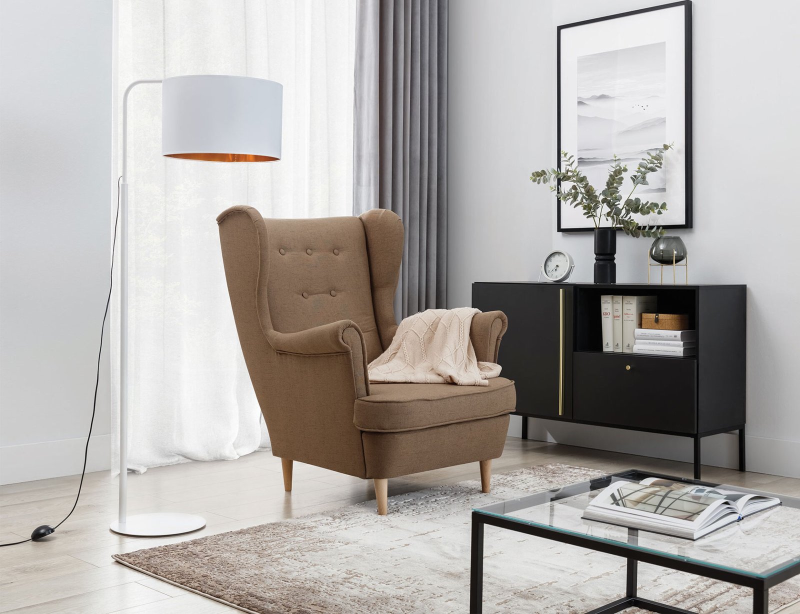 Vespillo, 40x70x151cm Freestanding 1B white/gold - Image 3