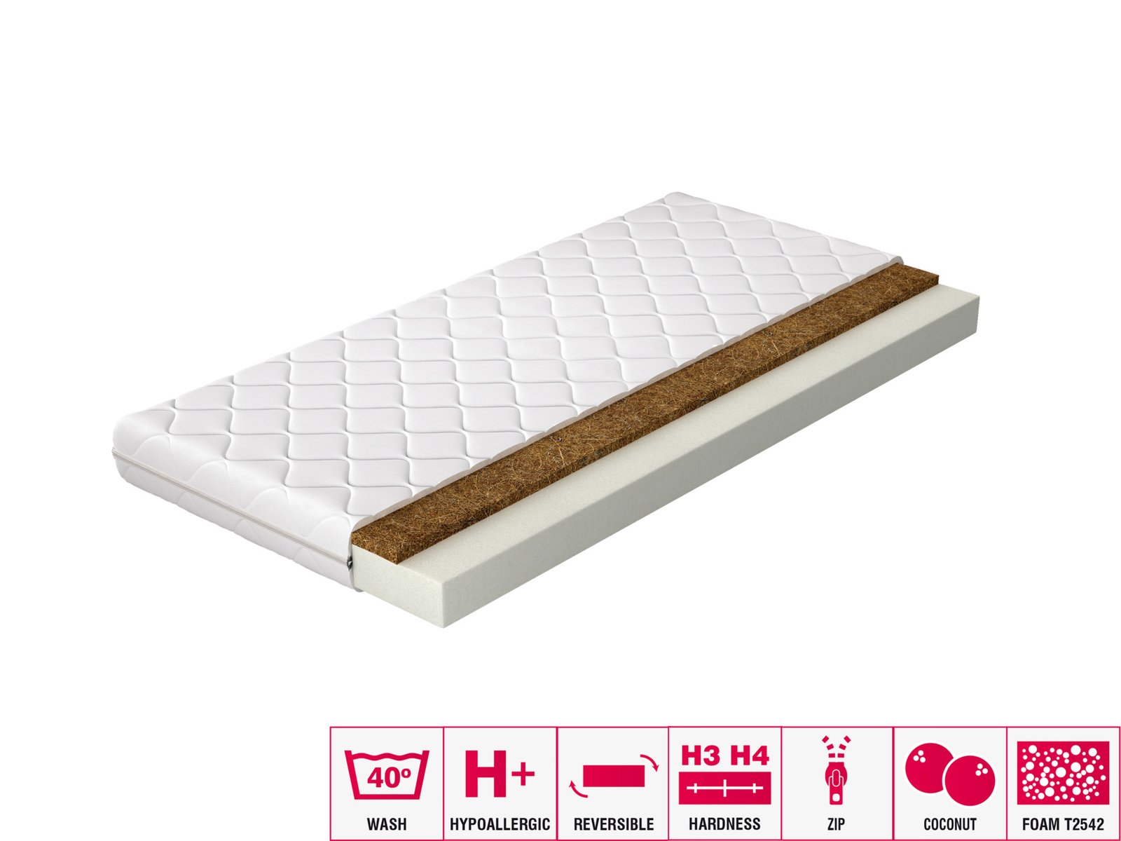 Luna foam mattress 80x200 hypoallergenic cover - Image 5
