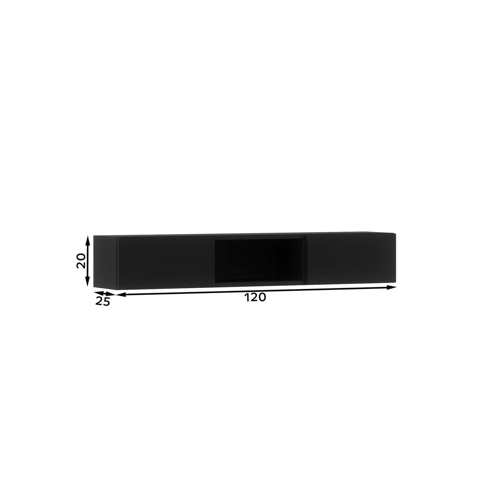 Lanzzi 120 shelf, matte black/matt black - Image 6