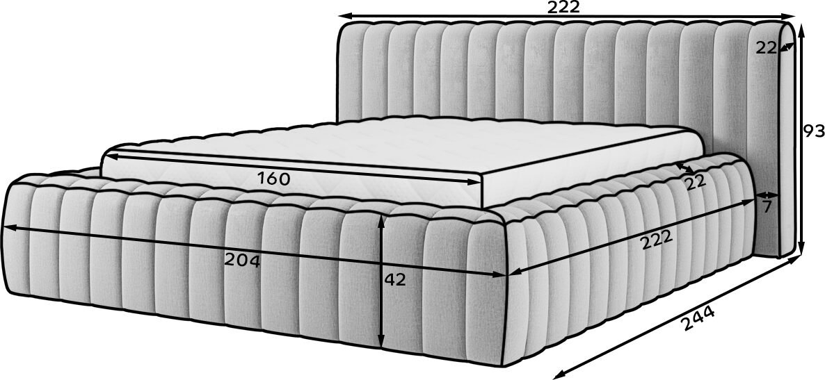 Carilla bed + metal frame/gas/container 160x200 PREMIUM group - Image 12