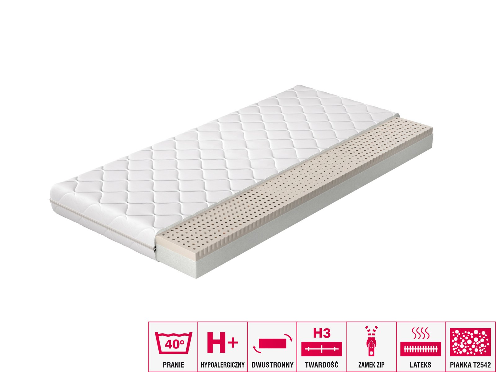 Moska latex mattress 200x200 hypoallergenic cover - Image 3