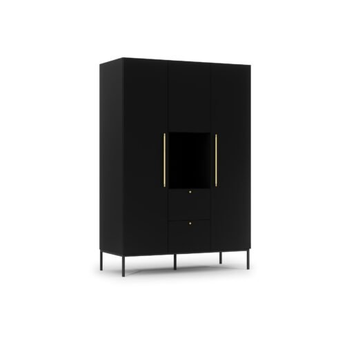 Lanzzi 135 wardrobe, matte black/matt black