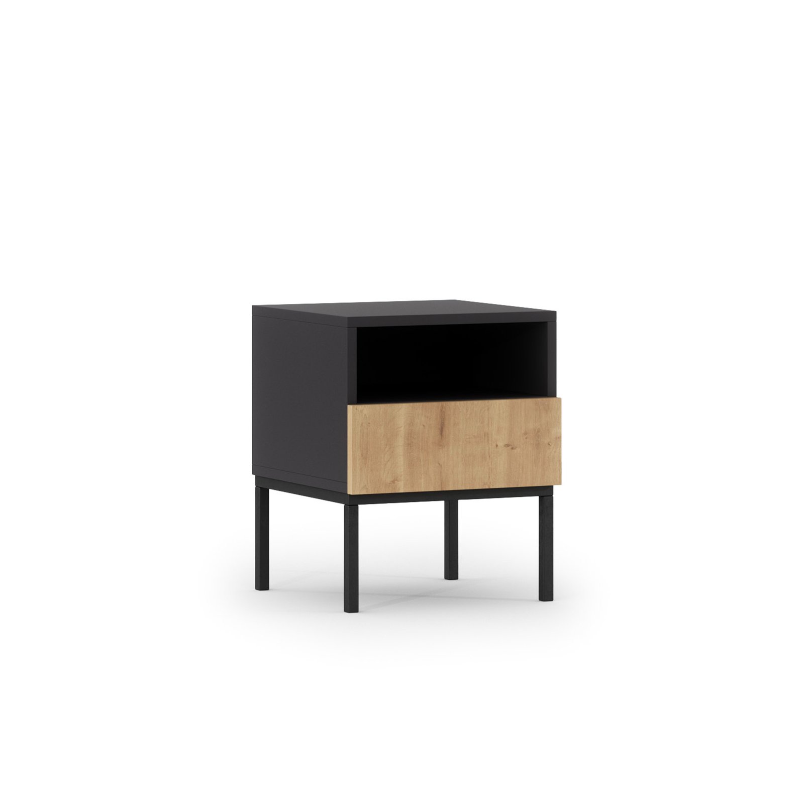 Lanzzi 40 table, matte black/artisan oak
