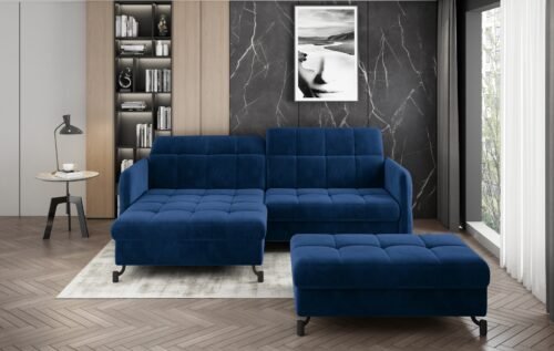 Lorelle corner sofa + pouf