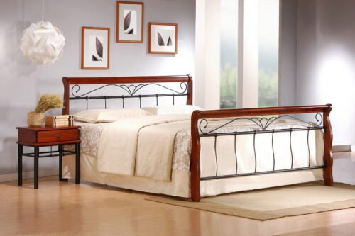 VERONICA bed 160 cm color: ant cherry/black