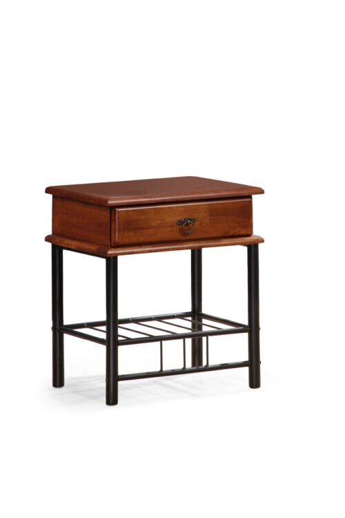 FIONA bedside table color: ant cherry / black