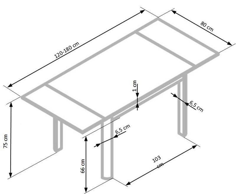 ALSTON extendable table color: beige/white - Image 9
