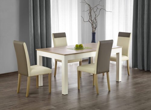 SEWERYN 160/300 cm extendable table, color: sonoma oak / white