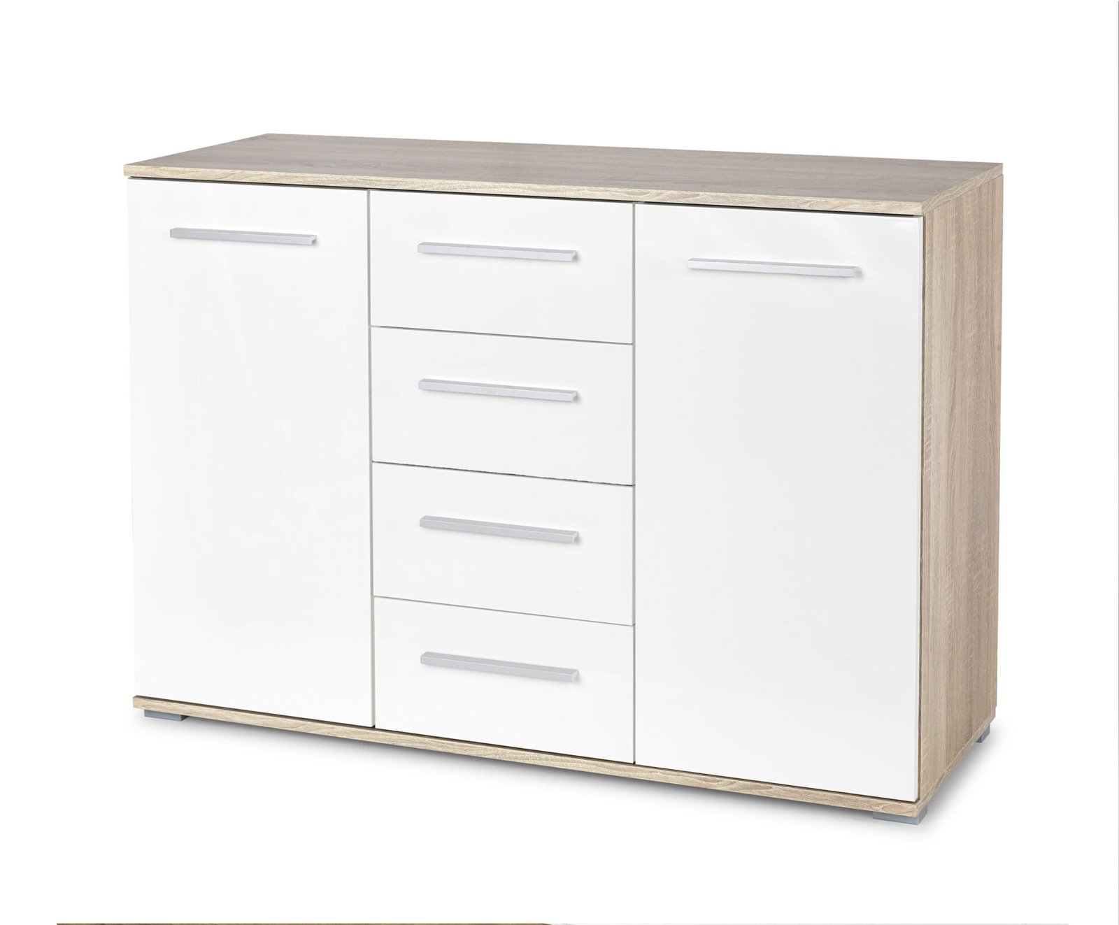 LIMA KM-4 chest of drawers, color: sonoma oak / white