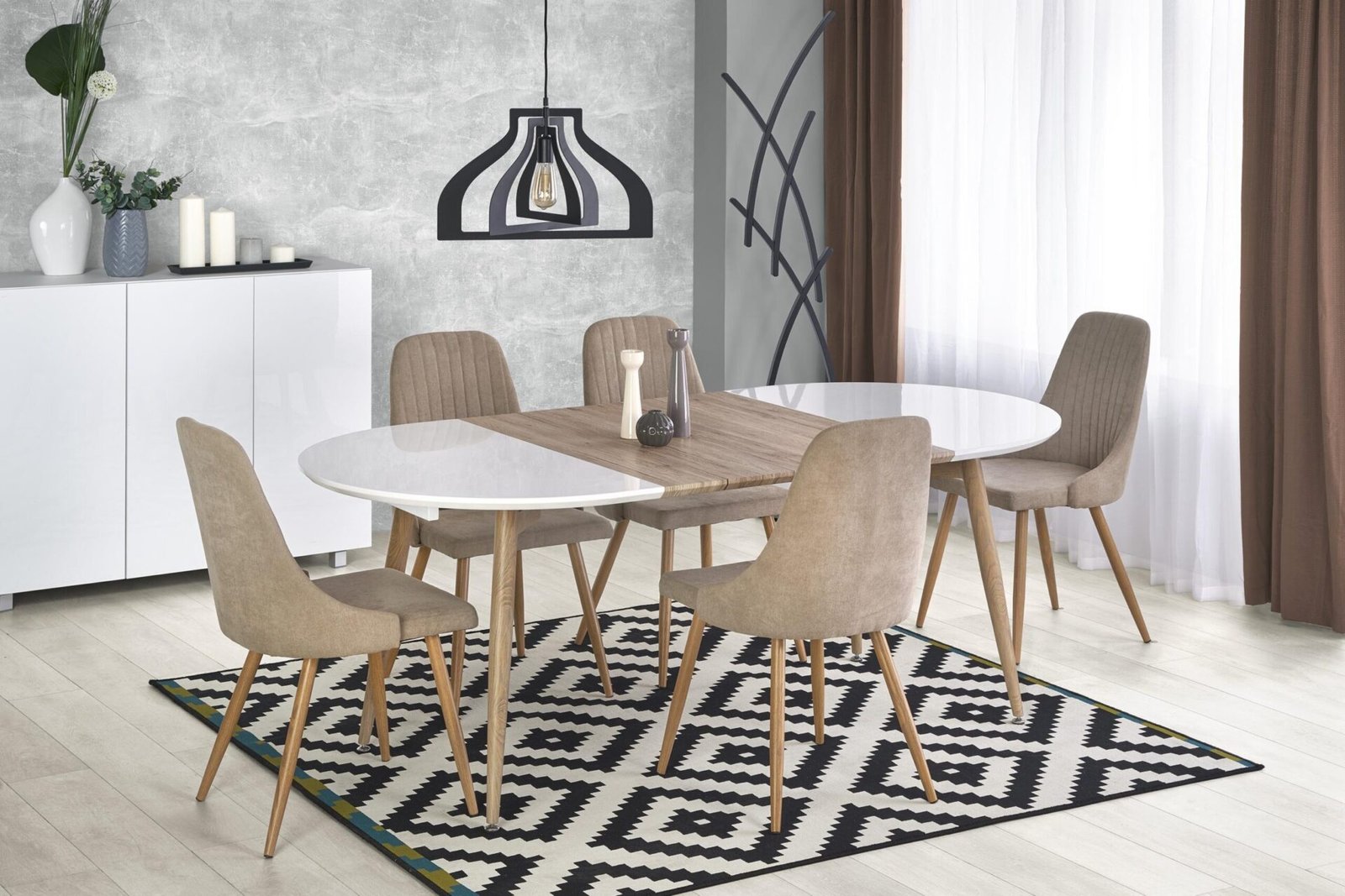 EDWARD extendable table, color: san remo oak