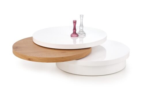 MICHELLE table, color: white / golden oak