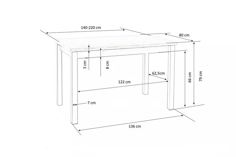 TIAGO 2 extendable table white / white - Image 2