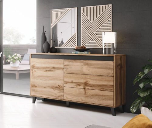 NORD chest of drawers anthracite/black