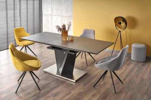 SALVADOR extendable table, color: table top – dark gray, legs – dark gray