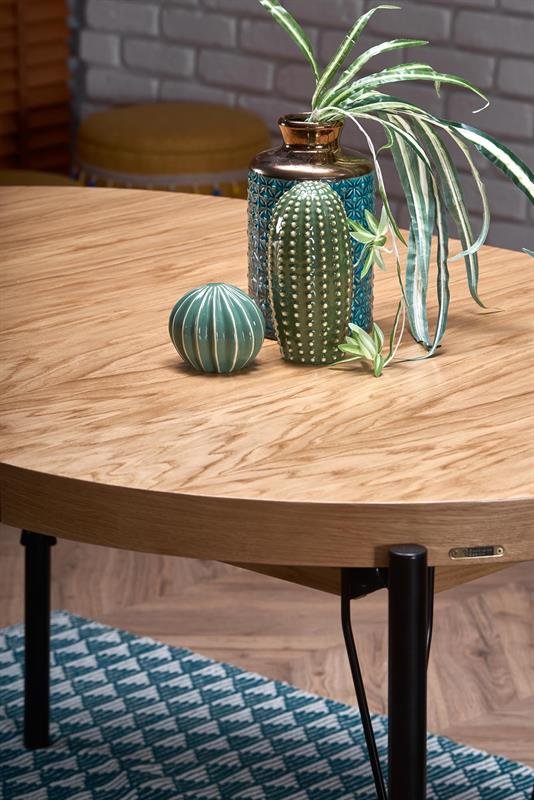 INFERNO extendable table, color: natural oak / black - Image 6