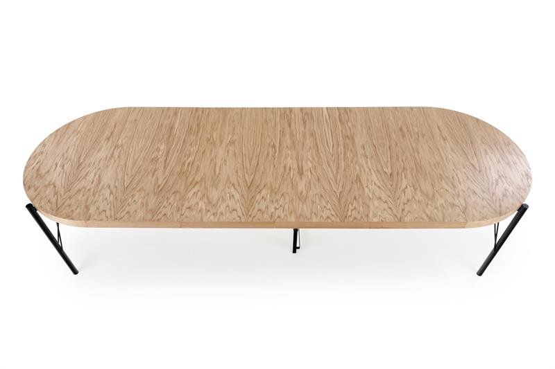 INFERNO extendable table, color: natural oak / black - Image 9