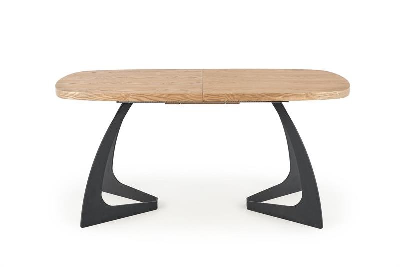 VELDON extendable table, color: table top - natural oak, legs - black - Image 3