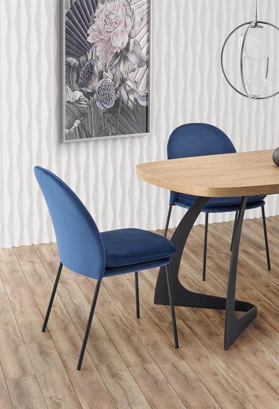 VELDON extendable table, color: table top - natural oak, legs - black - Image 5
