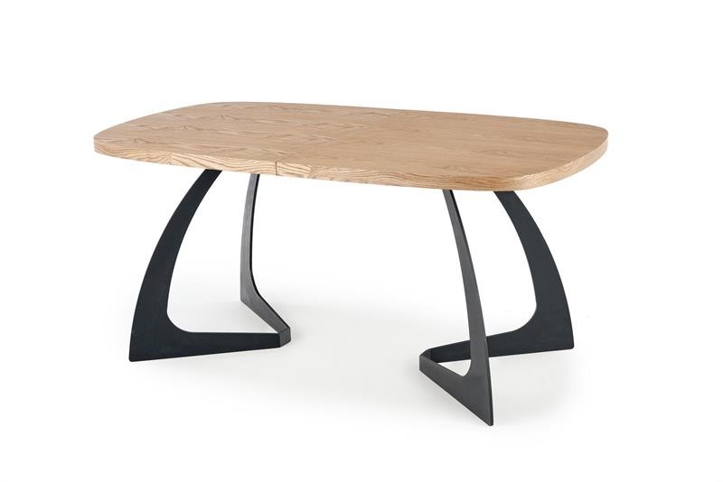 VELDON extendable table, color: table top - natural oak, legs - black - Image 10