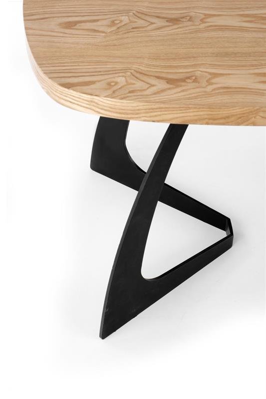 VELDON extendable table, color: table top - natural oak, legs - black - Image 11