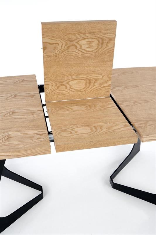 VELDON extendable table, color: table top - natural oak, legs - black - Image 13