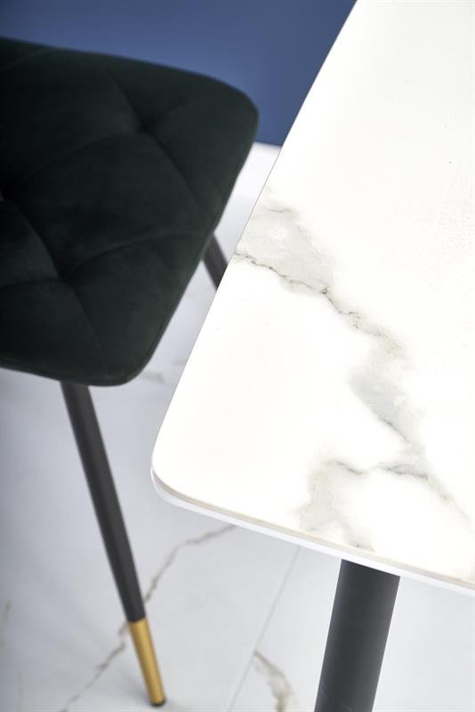 MARCO table, color: table top - white marble, legs - black - Image 3
