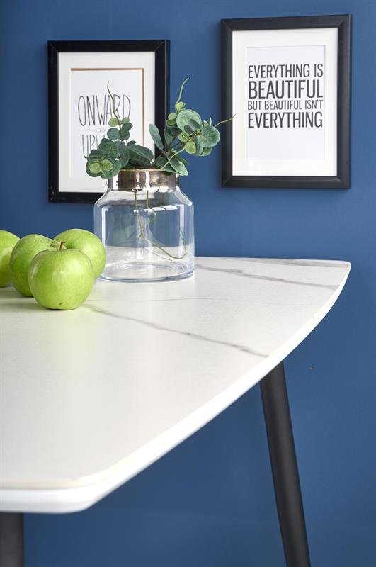 MARCO table, color: table top - white marble, legs - black - Image 4