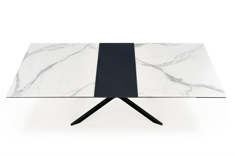 DIESEL extendable table, color: table top - white marble / dark gray, legs - black - Image 11