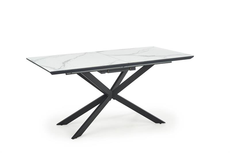 DIESEL extendable table, color: table top - white marble / dark gray, legs - black - Image 13