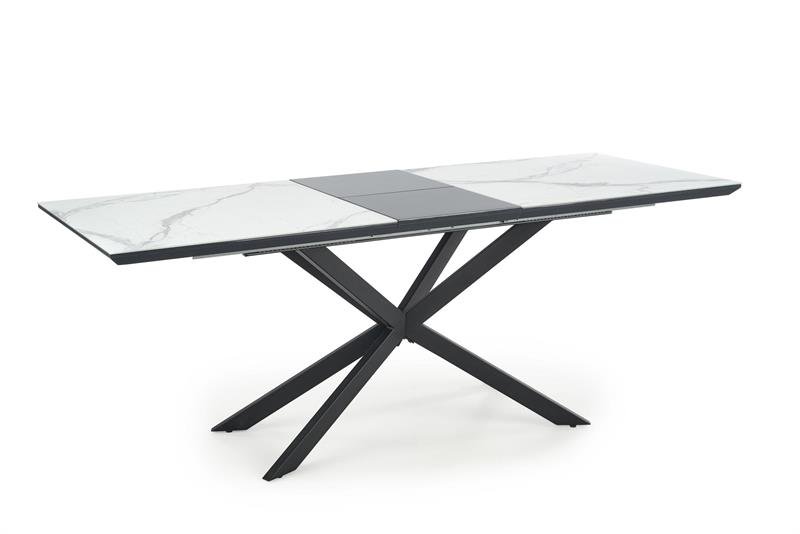 DIESEL extendable table, color: table top - white marble / dark gray, legs - black - Image 14