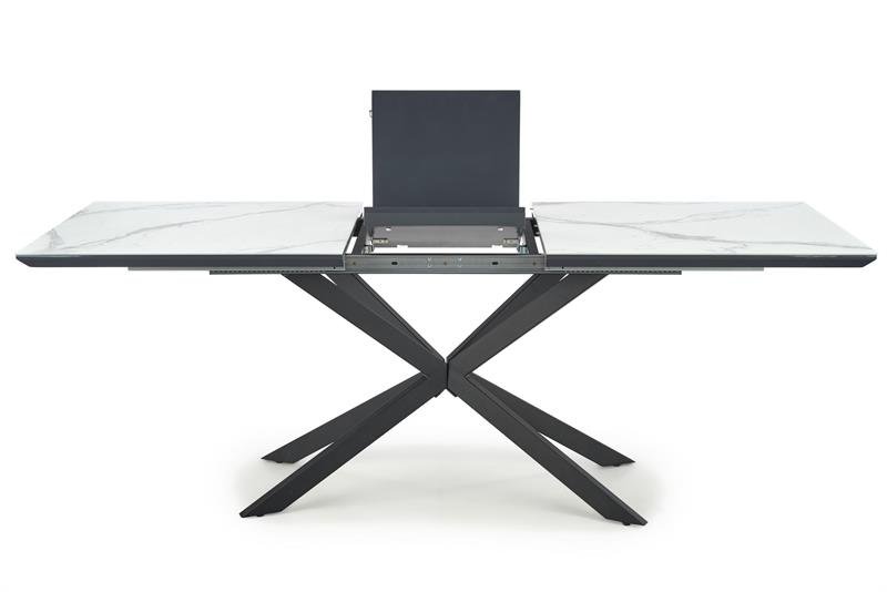 DIESEL extendable table, color: table top - white marble / dark gray, legs - black - Image 16