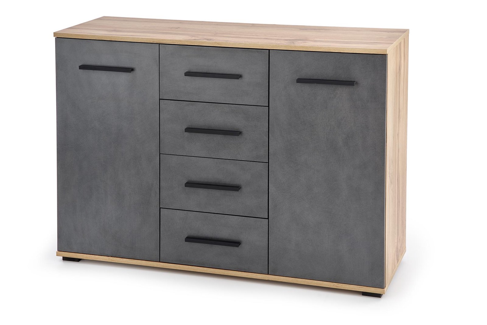 LIMA KM-4 chest of drawers, color: wotano oak / gray - matera