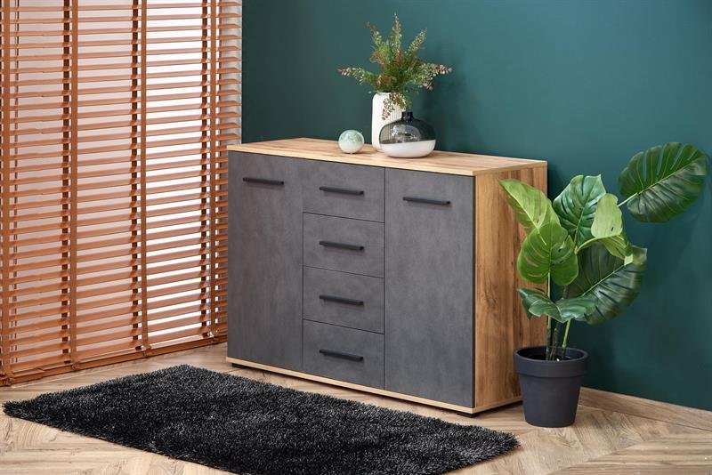 LIMA KM-4 chest of drawers, color: wotano oak / gray - matera - Image 4