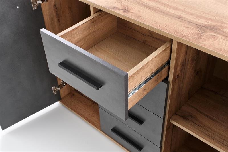 LIMA KM-4 chest of drawers, color: wotano oak / gray - matera - Image 6