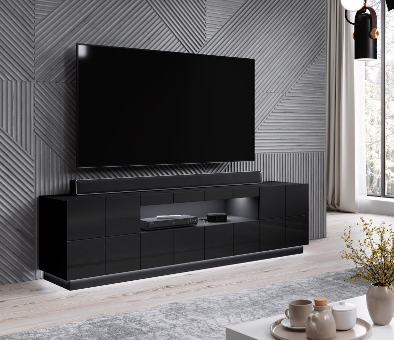 TV stand REJA glossy black/glossy black