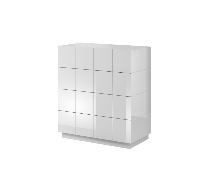 Chest of drawers KOM4S REJA glossy white/glossy white