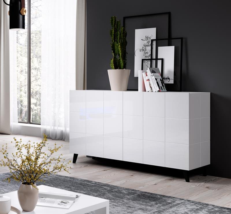 Chest of drawers KOM2D REJA glossy white/glossy white - Image 2