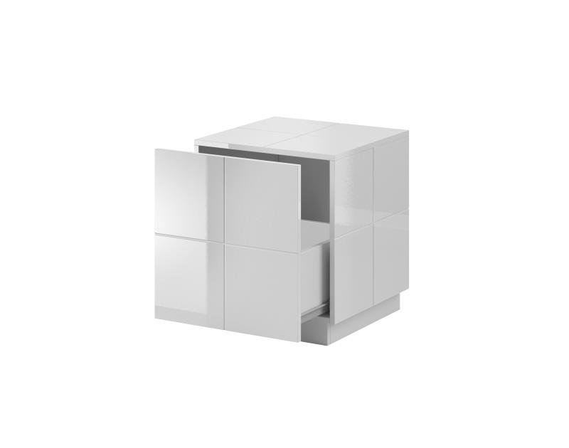 Bedside table REJA (set of 2) glossy white/glossy white - Image 3