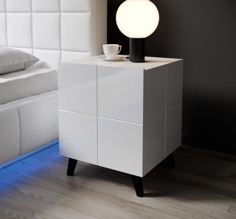 Bedside table REJA (set of 2) glossy white/glossy white - Image 6