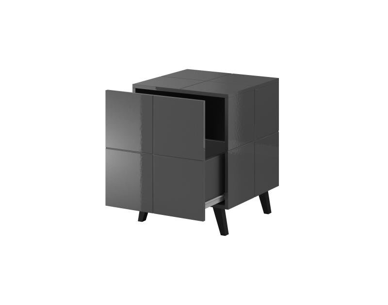 Bedside table REJA (set of 2) glossy graphite/glossy graphite - Image 5