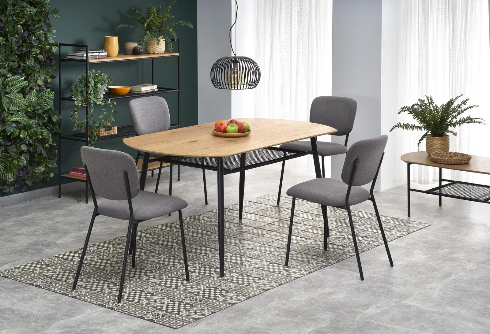 JACKSON table, color: table top - golden oak, legs - black