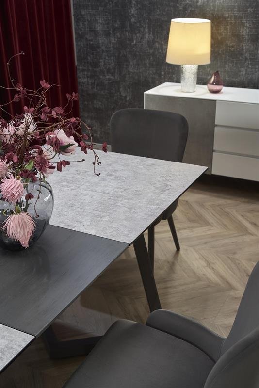 TIZIANO extendable table, color: table top - light gray / dark gray, legs - dark gray - Image 3