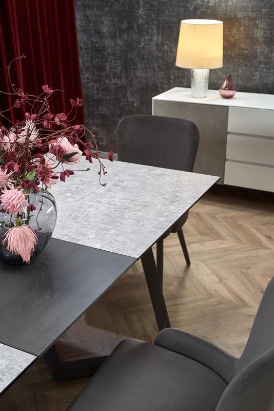 TIZIANO extendable table, color: table top - light gray / dark gray, legs - dark gray - Image 4