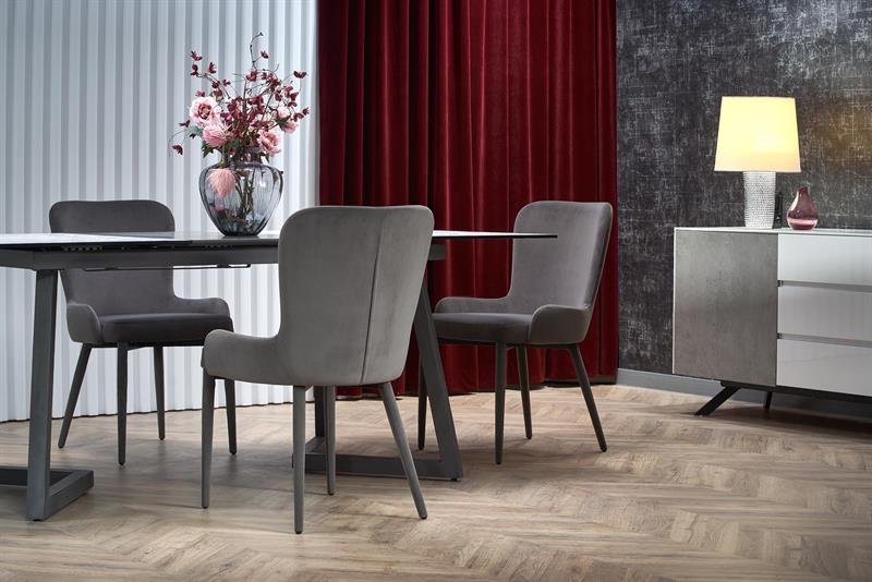 TIZIANO extendable table, color: table top - light gray / dark gray, legs - dark gray - Image 7