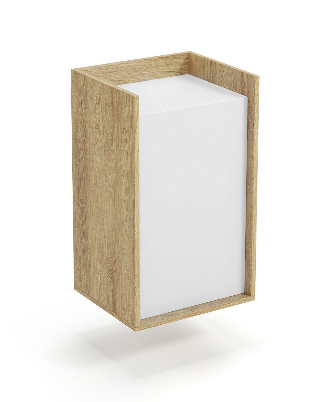 MOBIUS cabinet 1D color: hickory oak/white
